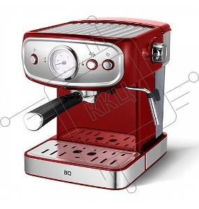 Кофеварка эспрессо BQ CM1006 Red-Steel, Мощность 850 Вт, Давление 15 бар, Объем 1.5 л, Система SafeFlap.