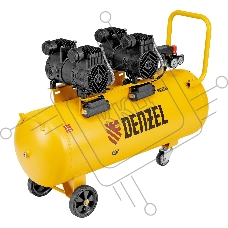 Компрессор безмасл. малошумный Denzel DLP-3000/100, 3 кВт, 2х1,5 кВт,100 л, 2850 об/мин,500 л/мин