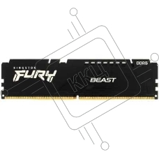 Оперативная память Kingston Fury Beast, DDR5, 8Gb (1x8GB), 5200MHz, CL40, DIMM, с радиатором, черный