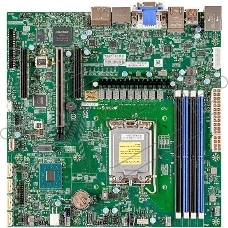 Материнская плата Supermicro X13SAZ-F, LGA1700, Intel R680E, 4xDDR5, 4xSATA 6Gb/s, 1xM.2 PCIe, 1xPCIe 5.0 x16, 3xPCIe 4.0 x4, 1xVGA, 1xDVI-D, 1xHDMI, 2xDisplayPort, 2x 2.5Gb LAN, 4xUSB 3.2 Gen2, 7.1, microATX
