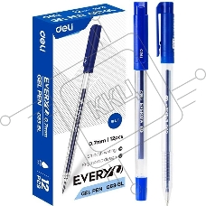 Ручка гелевая Deli EveryU EG83-Bl прозрачный d=0.7мм син. черн. 1стерж. кругл.