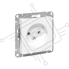 Розетка EKF UP1-SOW-100 СП Эпика 16А без заземл. без шторок механизм бел.