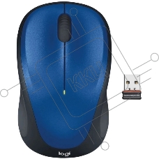 Мышь беспроводная Logitech M235 синий/черный, 1000 dpi, радиоканал, USB, кнопки - 3