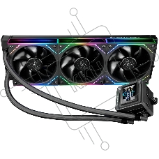 Водяное охлаждение для процессора Thermalright Frozen Warframe SE 360 ARGB V2 (360mm, LED temp., Black, ARGB/Fans: 3x120mm, 68.9CFM, 28.2dBA, 2000RPM/Pump height 59mm, Rad thickness 27mm/S: 1851, 1700, 1200, 115X, AM5, AM4)