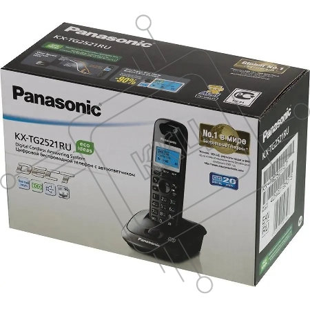 Телефон Panasonic KX-TG2521RUT (титан) {АОН, Caller ID,спикерфон,голосовой АОН,полифония,цифровой автоответчик}