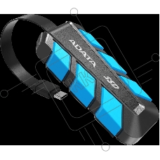 Внешний SSD ADATA SC740 чёрно-синий <SC740-500G-CBU> 500Gb (USB3.2 gen 2 type C, 1050/1000Mbs, 122x41x22mm, 40g, защита от падения, встроенный кабель)