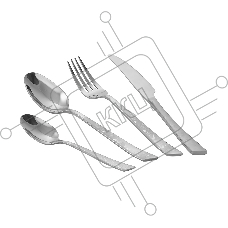Набор столовых приборов LARA LR10-13/24 MIRA 24 пр, зеркальная полировка, острая вилка, лазер