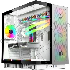 Компьютерный корпус ACD Phantom 100 ATX, Type-C + 2XUSB 3.0+HD audio combo, 4X120мм ARGB fans+Remote control, See View case, TG, Aluminum.