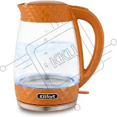Чайник электрический Kitfort KT-6123-4 2л. 2200Вт оранжевый (корпус: стекло)