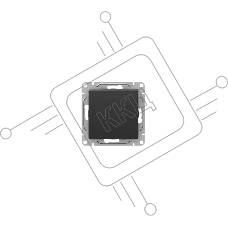 Механизм выключателя, одноклавишный, Эпика UP1-SWB-11 проходной, черный