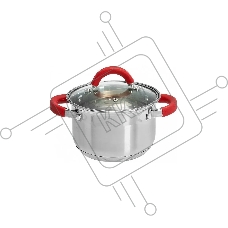 Кастрюля WEBBER BE-340/2 2,2 л, 16 см, нержавеющая сталь, индукция, со стеклянной крышкой