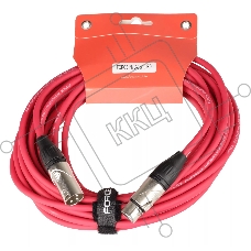 Микрофонный кабель FORCE FMC-05/10 RD XLR (F)- XLR(M), разъемы с никелевым корпусом и посеребренными контактами, 10 м, цвет красный