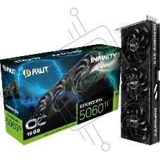 Видеокарта Palit GeForce RTX 5060 Ti Infinity 3 OC, 16 GB GDDR7, 128 bit, 3xDisplayPort, HDMI, GPU 2407 MHz