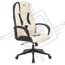 Кресло игровое Бюрократ Zombie 8 белый/черный, искусственная кожа, крестовина пластик