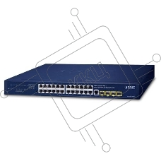 Коммутатор PLANET GS-4210-24T4S, 24×1 Гбит/с + 4×1 Гбит/с SFP, управляемый