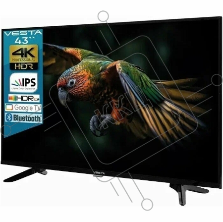 Телевизор Vesta 43''/UHD/IPS/Smart Google TV/2-16Gb/BT/Black
