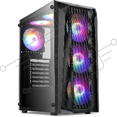 Корпус Оклик OCC-MD302 черный без БП ATX 6x120mm 2xUSB2.0 1xUSB3.0 audio bott PSU