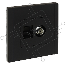 Розетка двойная TV+RJ45 кат.5E IEK FORTE&PIANO FP136 черный