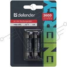 Аккумуляторная батарея Defender  HR6-2BL 2600 mAh АА, Ni-MH, блистер, 2 шт.