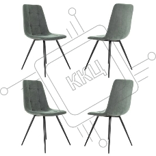 Стул для дома Бюрократ KF-9_4 комплект 4шт серый Alfa 44 металл черный на ножках (KF-9/ALFA44_4) Стул для дома Бюрократ KF-9_4 комплект 4шт серый Alfa 44 металл черный на ножках (KF-9/ALFA44_4)