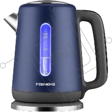 Чайник электрический Redmond KM238 1.7л. 2200 Вт синий, нержавеющая сталь/стекло/пластик
