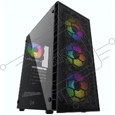 Компьютерный корпус Powercase Mistral Z4С Mesh LED, Tempered Glass, 4x 120mm 5-color fan, чёрный, ATX  (CMIZ4C-L4)
