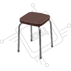 Табурет НИКА Фабрик-3 ТФ03/К коричневый,квадрат,32х32см