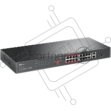 Коммутатор TP-Link TL-SL1218P, 16×100 Мбит/с PoE+ + 2×1 Гбит/с Uplink, неуправляемый