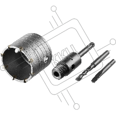 Коронка твердосплавная ЗУБР МАСТЕР 2918-68_z01  буровая коническая SDS-Plus хвостовик в сборе 68мм