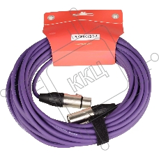 Микрофонный кабель FORCE FMC-05/10 VT XLR (F)- XLR(M), разъемы с никелевым корпусом и посеребренными контактами, 10 м, цвет фиолетовый