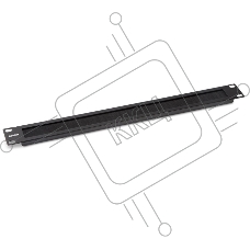 Фальш-панель на 1U Hyperline BPB19-1U-RAL9004 (BPB19-1U-RAL9005) с щеточным вводом, цвет черный (RAL 9004/RAL 9005)