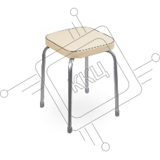 Табурет НИКА Фабрик-3 ТФ03/СК 32х32 см, слоновая кость