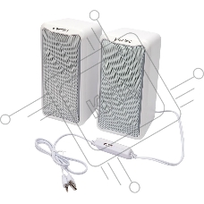 Акустическая система 2.0 Gembird SPK-305-W, 10Вт, пластик, рег.громкости, RGB подсветка, белый