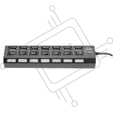 Концентратор USB 5bites HB27-203PBK 7*USB2.0 / БП 5В-2А / 1M / черный