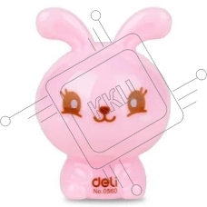 Точилка для карандашей ручная Deli Rabbit E0560 1 отверстие пластик ассорти блистер