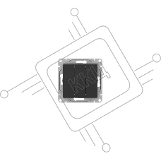 Механизм выключателя, трехклавишный EKF Эпика UP1-SWB-31 черный
