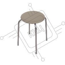 Табурет NIKA Эконом ТЭ2/Б бежевый,кругл.