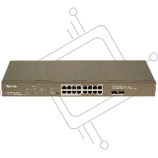 Коммутатор Tenda TEG1118P-16-250W, 16×1 Гбит/с PoE + 2×1 Гбит/с SFP, неуправляемый