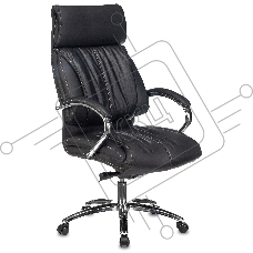 Кресло руководителя Бюрократ T-9904NSL черный, кожа, с подголов. крестовина металл хром Кресло руководителя Бюрократ T-9904NSL черный, кожа, с подголов. крестовина металл хром