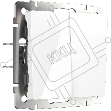 Выключатель двухклавишный проходной WERKEL (белый) W1122001