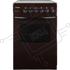Плита электрическая Лысьва EF4004MK00 коричневый, конфорок 4 шт, духовка 57 л, 50 см x 84 см x 60 см (без крышки)