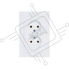 Розетка 2-м AtlasDesign без заземл. 16А в сборе белый SchE ATN000120