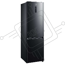 Холодильник Korting KNFC 62029 XN черная нержавеющая сталь двухкамерный 256/104л морозилка снизу, No Frost