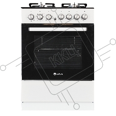 Плита комбинированная De Luxe 606040.00гэ белый, конфорок 4 шт, духовка 64 л, 60 см x 90 см x 60 см