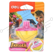 Точилка для карандашей ручная Deli Gyro ER01301 Explora 1 отверстие пластик ассорти блистер