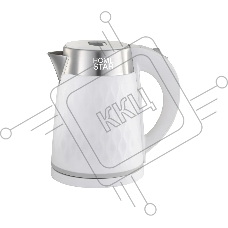 Чайник электрический HOMESTAR HS-1021, 1500Вт 1,7л, нержавейка+пластик, белый, двойной корпус