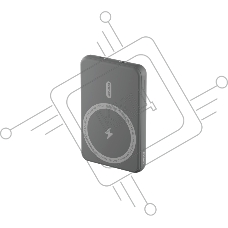 Внешний аккумулятор OLMIO QM-06, 5000mAh, 20W Type-C PD, MagSafe 15W, Soft-Touch, серый