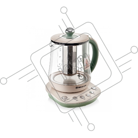 Электрический чайник BRAYER BR1015 2200 Вт,1,5 л, подст, 40-100 °С, завар.чая, стеклян