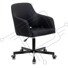 Кресло офисное Бюрократ CH-380M черный, эко.кожа, крестов. металл