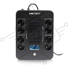 ИБП SMARTWATT UPS SAFE PRO LCD 600 Line-interactive 600VA/360W Brick (Euro x8, USB, RJ11/RJ45 protection, LCD, 275x210x9